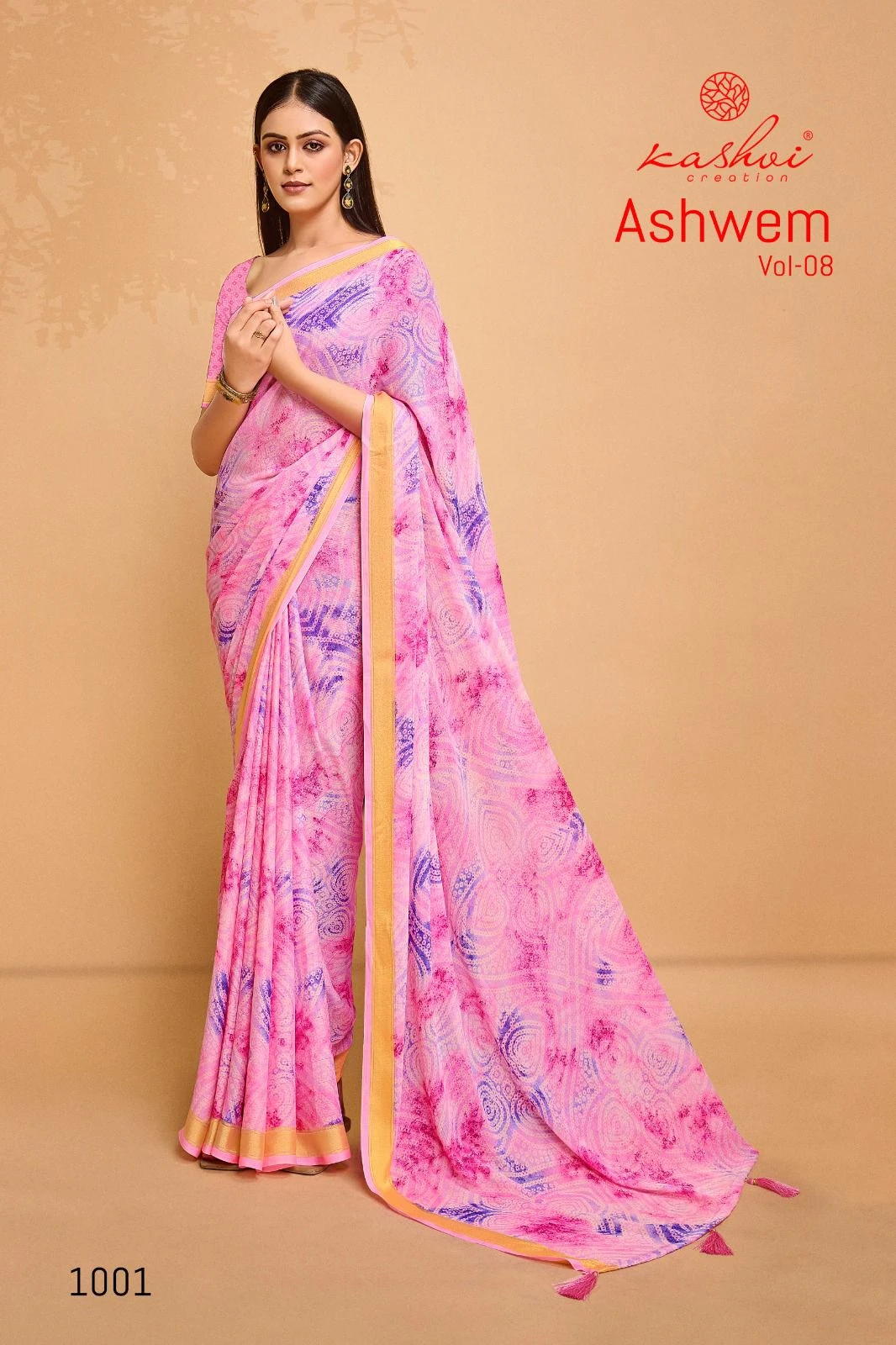 Kashvi Creation Ashwem Vol 08 Dull Moss Wholesale Fancy Sarees Catalog — Wholesale Sarees, Kashvi Creation wholesale from Surat — view 2